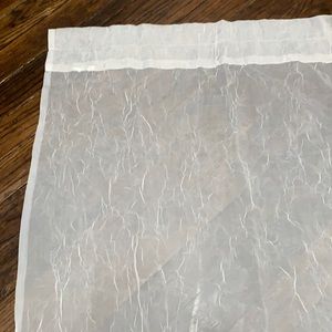 2 crinkle white room brightening curtains.